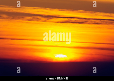 Fiery Coucher du soleil à Charleston, Caroline du Sud Banque D'Images