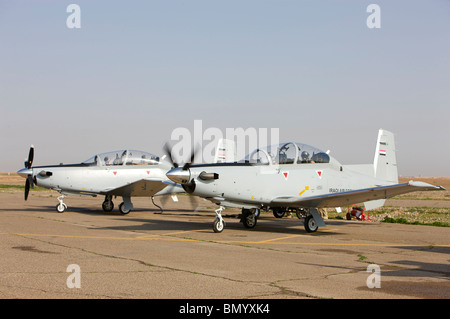 Pilotes Réaliser un pré-vol sur leur avion d'entraînement T-6 Texan. Banque D'Images