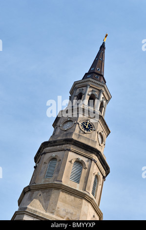 Saint Philip's Episcopal Church Steeple à Charleston, Caroline du Sud Banque D'Images