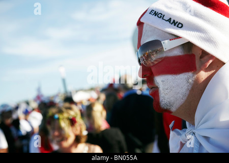 Les fans de football en Angleterre, coupe du monde Banque D'Images