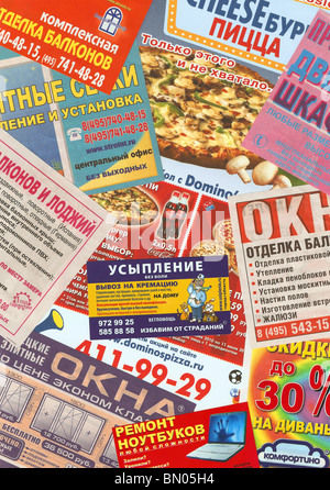 Annonces commerce postal russe (série verticale en haute résolution) Banque D'Images