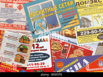 Annonces commerce postal russe (série horizontale en haute résolution) Banque D'Images