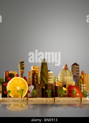 London city skyline faite d'aliments Banque D'Images