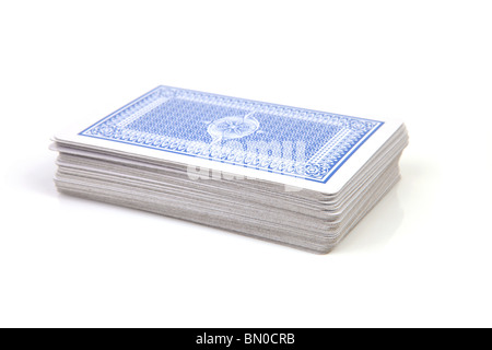 Jeu de cartes isolé sur fond blanc Banque D'Images