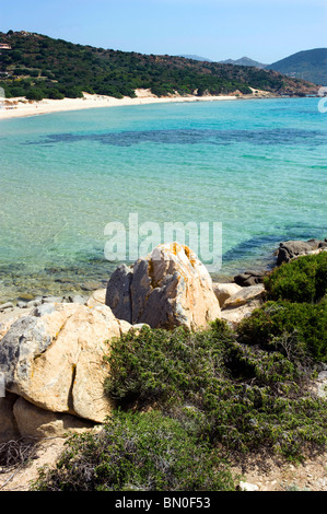 Plages, Chia, Sardaigne, Italie, Europe Banque D'Images