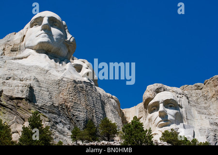 Le mont Rushmore avec les chefs des Présidents George Washington et Abraham Lincoln près de Keystone Dakota du Sud Banque D'Images