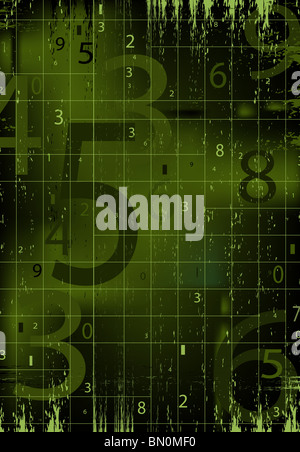 Fond vert et noir numérique Banque D'Images