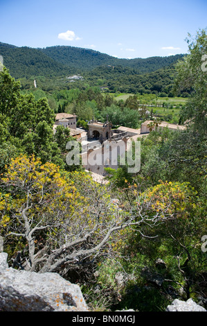 Une vue sur le monastère de Lluc dans la Serra de Tramuntana de Majorque, Espagne du nord 2010 Banque D'Images