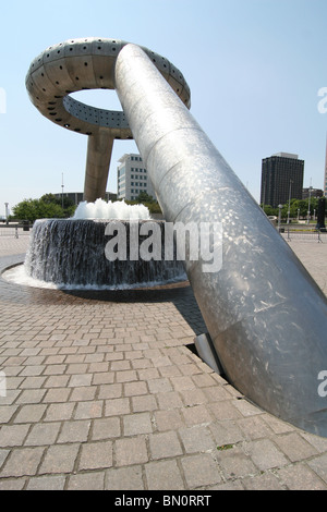 Noguchi Fontaine à Hart Plaza à Detroit, Michigan. Banque D'Images