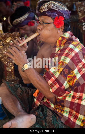 Le Gamelan ensemble musical comportant une variété d'instruments : métallophones, xylophones, tambours, gongs, flûtes de bambou et de chaînes. Banque D'Images