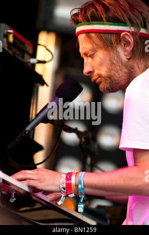 Thom York, invité spécial à Glastonbury 2010 Banque D'Images