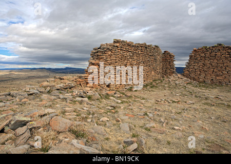 Ruines de Chicomostoc (vers 300-1200), la Quemada, Zcatecas, Mexique Banque D'Images