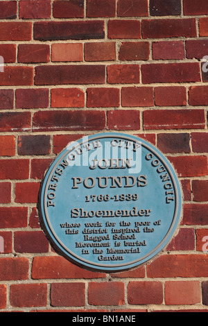 Blue plaque commémorant John Livres Portsmouth UK Banque D'Images