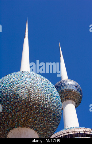 Kuwait Towers, établissement emblématique, l'État du Koweït, au Moyen-Orient Banque D'Images