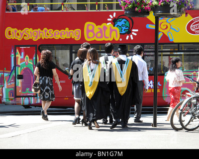 Le jour de la remise des diplômes, Bath, Angleterre, Grande-Bretagne Banque D'Images