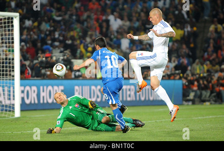 JAN MUCHA ANTONIO DI NATALE SLOVAQUIE V ITALIE ELLIS PARK AFRIQUE DU SUD 24 Juin 2010 Banque D'Images