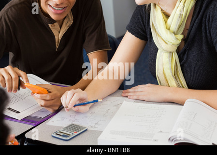 Camarades de l'étude des mathématiques ensemble Banque D'Images