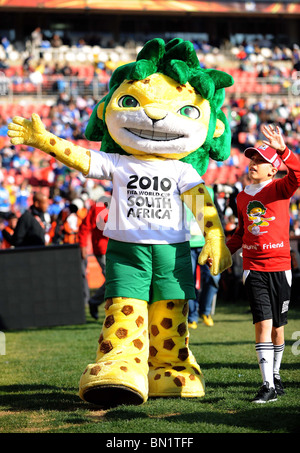 La mascotte de la Coupe du Monde de Slovaquie / ITALIE ELLIS PARK AFRIQUE DU SUD 24 Juin 2010 Banque D'Images