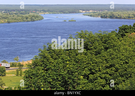 Vue de la colline de Taras Dniepr, Kaniv, Oblast de Tcherkassy, en Ukraine Banque D'Images