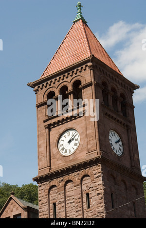 Tour de l'horloge, le palais de justice de comté, Jim Thorpe, PA Banque D'Images