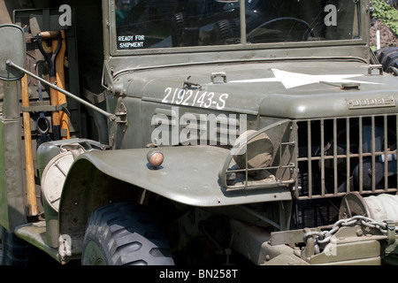 L'avant d'une jeep de l'armée américaine comme utilisé dans la Première Guerre mondiale 2 Banque D'Images