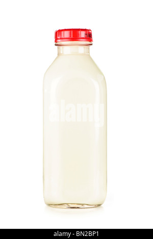 Bouteille de verre isolé d'aliments nutritifs du lait blanc Banque D'Images