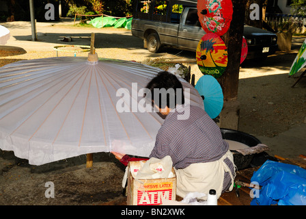 L'usine, Borsang village, Chiang Mai, Thaïlande, Asie Banque D'Images