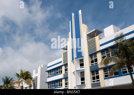 Hôtels Art déco sur Ocean Drive à South Beach, Miami, Floride, USA Banque D'Images