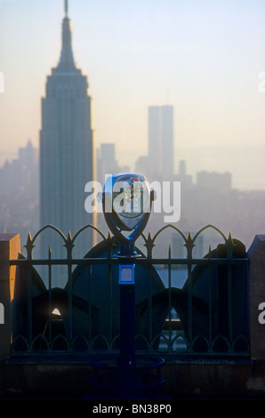 Empire State Building du haut de la Rock observation Banque D'Images