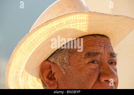 Homme guatémaltèque wearing hat Banque D'Images