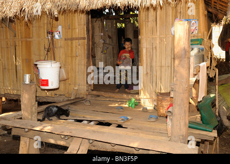 Maison en bois Palong construit près de la ville de Dao, Hill, près de Chiang Mai, Thaïlande, Asie Banque D'Images