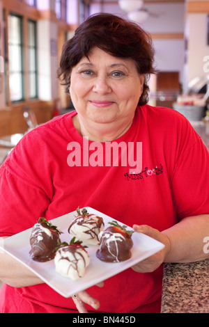 Portrait de Sherry Hill, propriétaire de manquer de Tootie. Banque D'Images