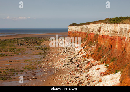 Les falaises de craie rouge et blanc à Hunstanton, Norfolk Banque D'Images