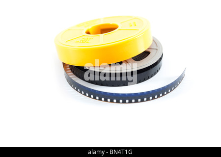 8mm bobine de film isolées sur fond blanc Banque D'Images