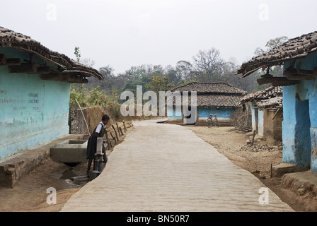 Gond village, Madhya Pradesh, Inde Banque D'Images