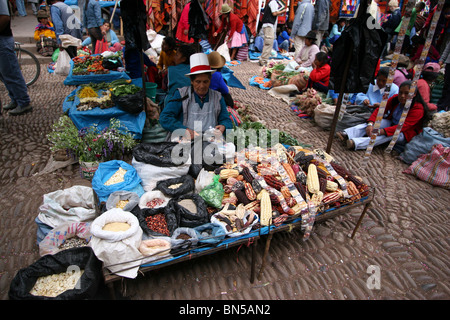 Marché de Pisac, Pérou Banque D'Images