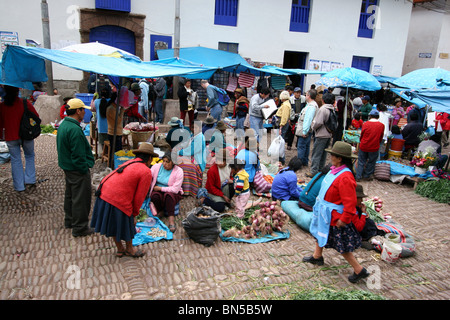 Marché de Pisac, Pérou Banque D'Images