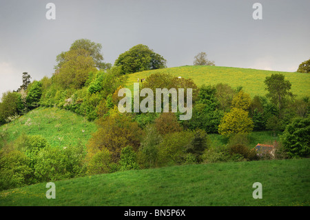 Chalice Hill près de Glastonbury Tor Somerset Banque D'Images