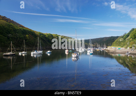 Bateaux dans le port de Solva West Wales Pembrokeshire UK Banque D'Images