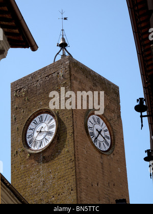 Tour de l'horloge, Orvieto, Ombrie Banque D'Images