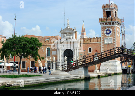 Le Rio del'Arsenale Canal menant à l'Arsenale à Castello, Venise Banque D'Images