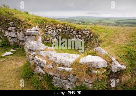 L'ancien règlement Chysauster près de Penzance en Cornouailles, le mieux conservé d'établissement de l'âge du fer dans l'ouest du pays. Banque D'Images