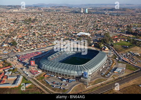 Vue aérienne du stade Orlando, à Soweto, Afrique du Sud, qui a accueilli la finale Rugby Super 14 en 2010 Banque D'Images