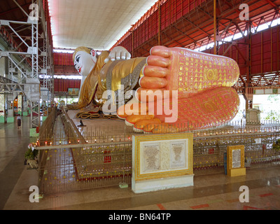 Plante de la statue de Bouddha dans la pagode de Kyauk Hitat Gyi, Yangon, Myanmar Banque D'Images