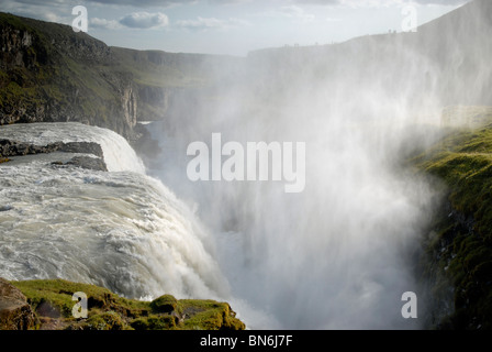 Cascade de Gullfoss, l'Islande. Banque D'Images