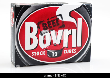 Boîte de 12 cubes de boeuf Bovril Banque D'Images
