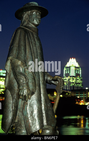 Statue du célèbre guitariste Steve Ray Vaughan, Austin, Texas, États-Unis Banque D'Images