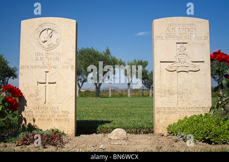 Le cimetière de guerre de Catane, Sicile, Italie, Europe Banque D'Images