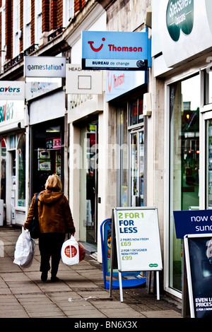 Thomson Travel shop dans High Street Surrey Epsom Banque D'Images