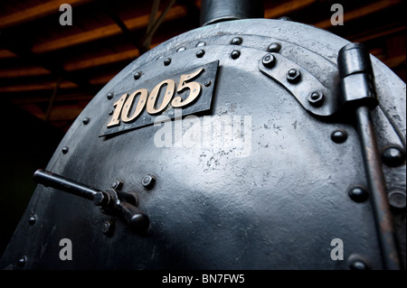 Vieilles locomotives à vapeur et trains sur l'affichage à l'Deutches Technikmuseum de Berlin Allemagne Banque D'Images